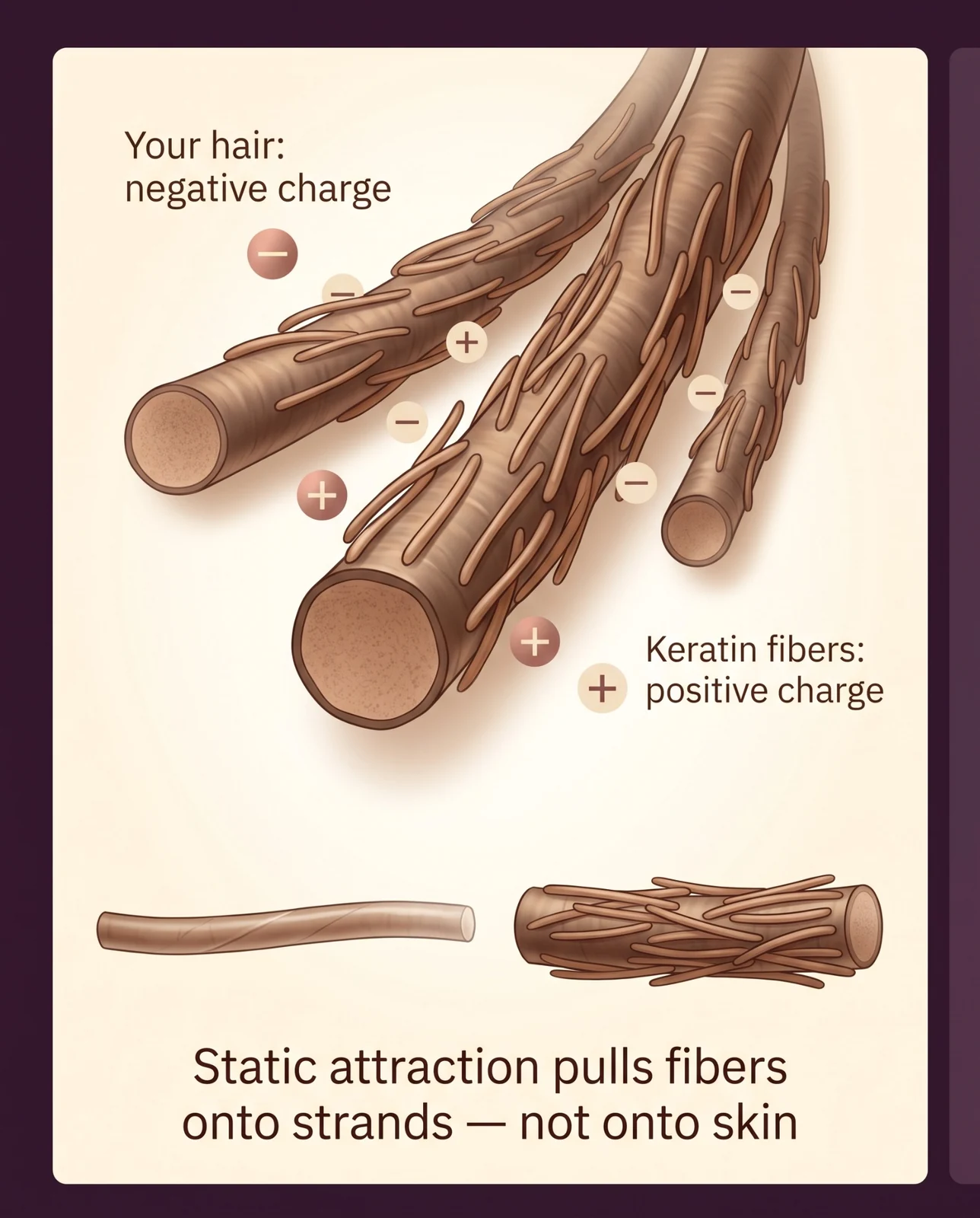 Electrostatic adhesion — how fibers cling to existing strands