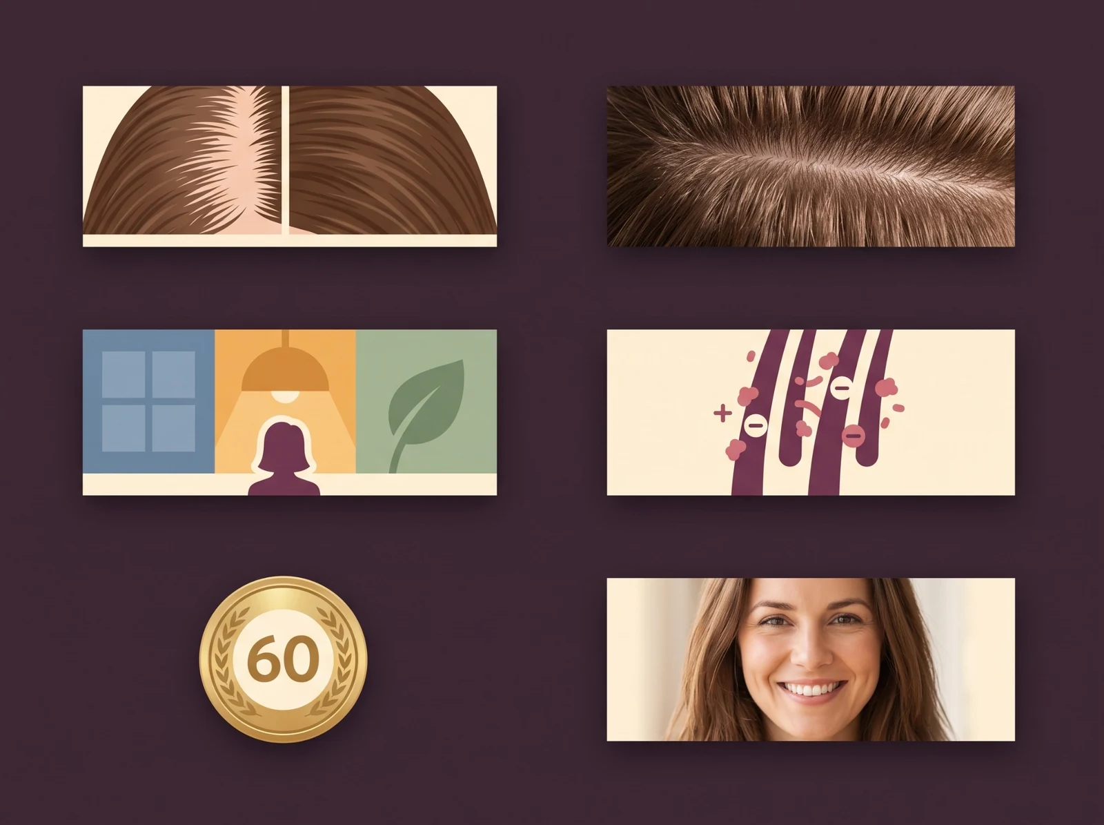 StrandVeil coverage overview — visible scalp, close-up, real-life conditions, electrostatic mechanism, guarantee and confidence